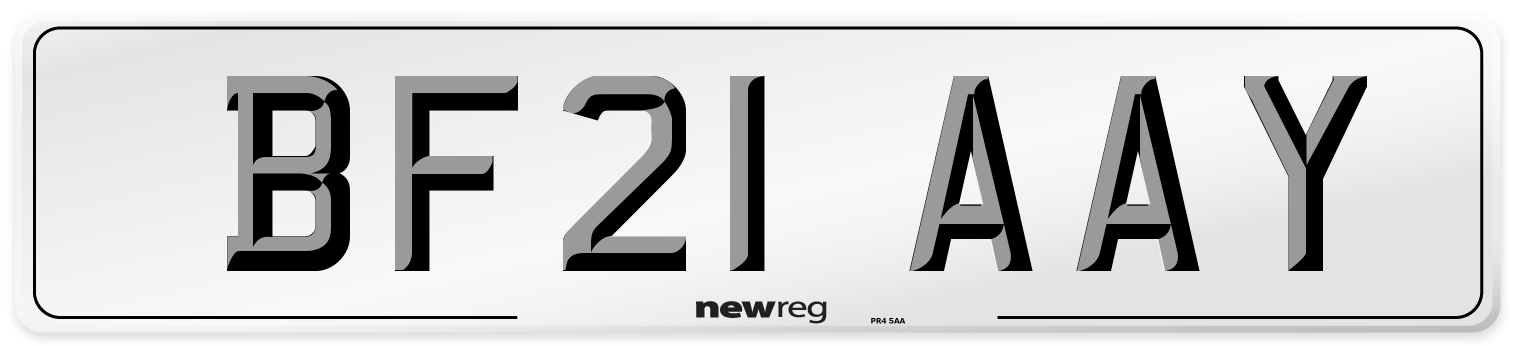 BF21 AAY Number Plate from New Reg